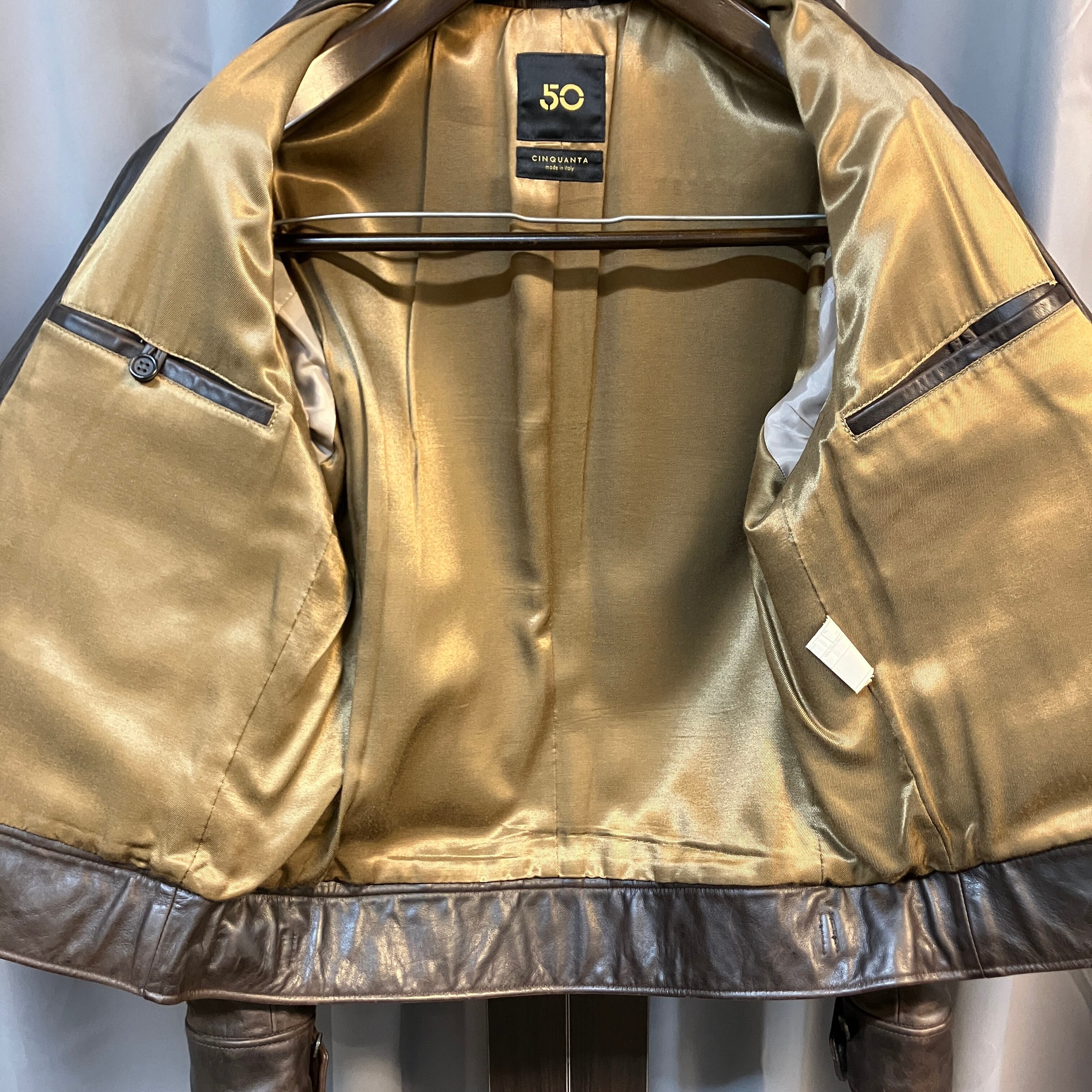 Cinquanta Brown Horsehide Leather Jacket 