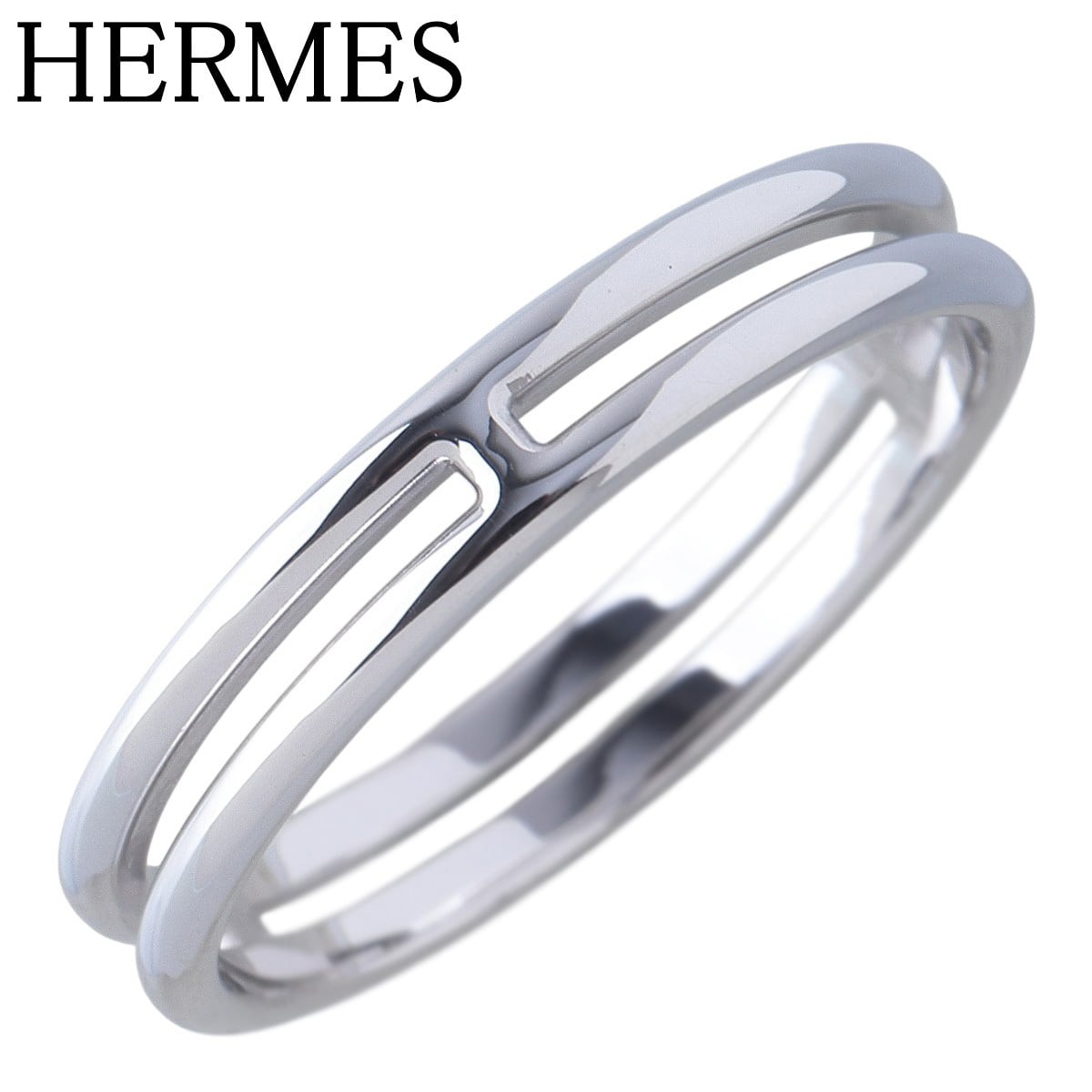 エルメス アリアンヌ リング #57 Au750WG 新品仕上げ済 HERMES【26852
