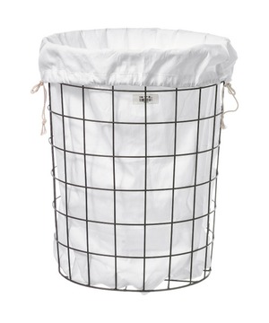 WIRE BASKET W PLAIN LAUNDRY BAG Large