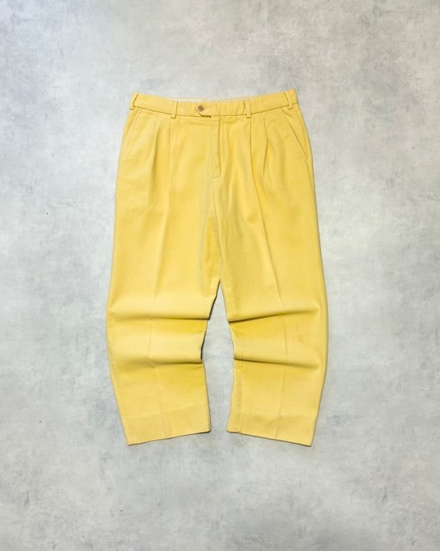【Used】“Zanella” Cotton Flannel Twill 2-Tuck Trousers MADE IN ITALY W32.5 L27.5