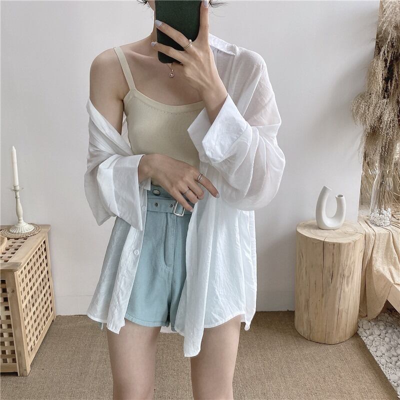 香港スタイルの薄い日焼け止めトップ2020新しい女性の夏のシャツ女性のデザインセンスニッチルーズホワイトシャツトレンド 1号婦人22006691611