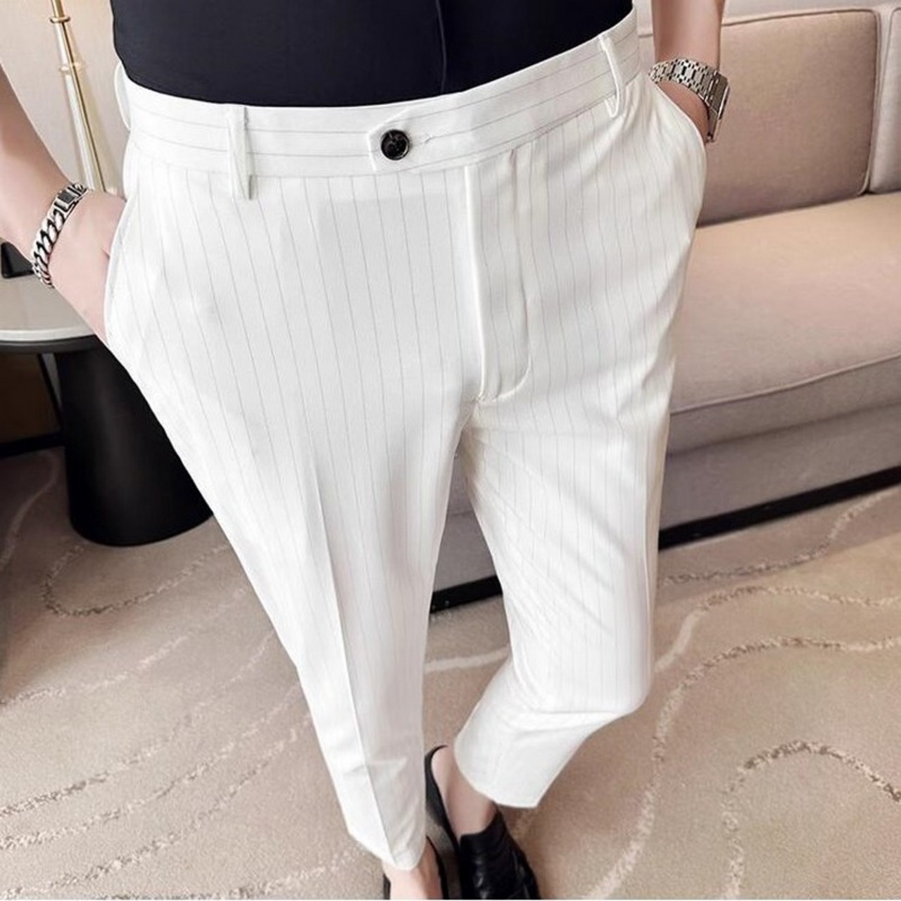 striped casual pants 00369