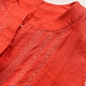 ZYGA Lin’n Laundry リネン100% ズィガ ラン ランドリー 刺繍 ノースリーブ チュニック 38/S /サーモン系/リトアニアリネン