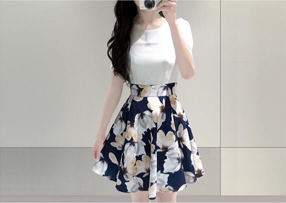 ミニワンピース 花柄ミニワンピース Aラインワンピース 春夏ミニワンピース