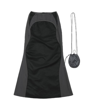 ウェスト355Ojos Pocket Bag Long Skirt / Gray スカート