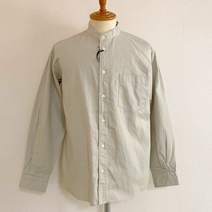 One Wash Band Collar L/S Tapered Shirts　Light Greige Oxford
