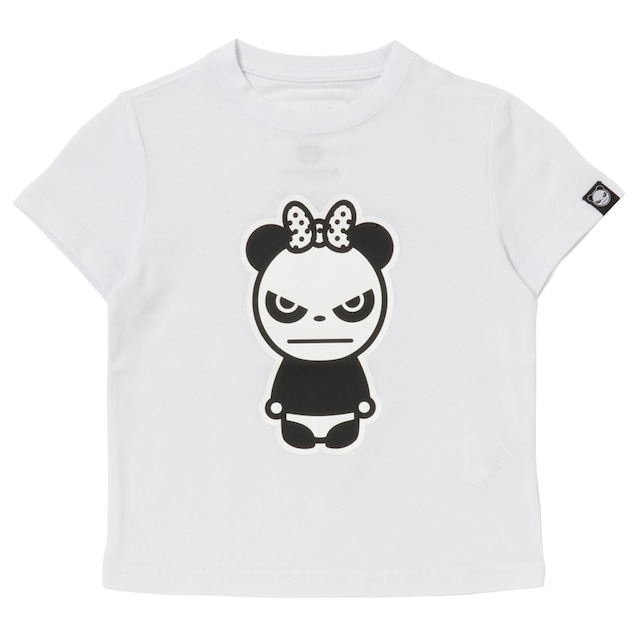 送料無料 【HIPANDA ハイパンダ】キッズ Tシャツ KID'S LADY HIPANDA LOGO BASIC PRINT SHORT SLEEVED T-SHIRT / WHITE・BLACK