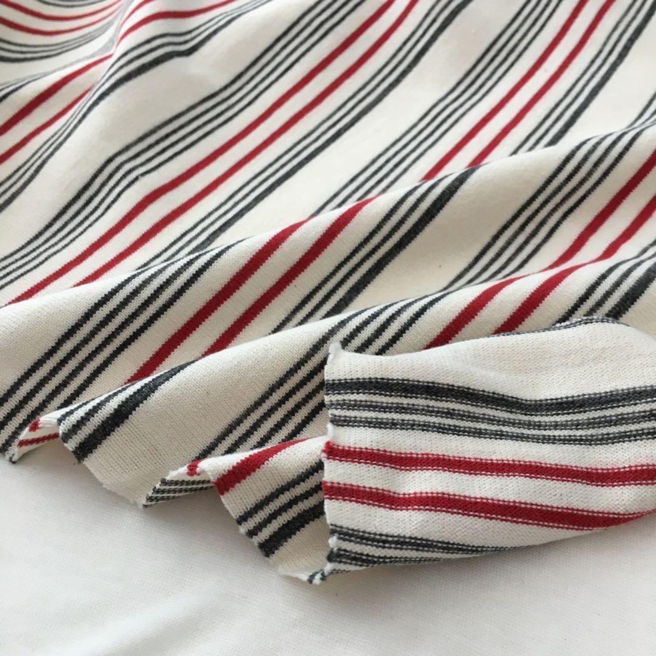 綿100スペックボーダー天竺ニット生地-2m-curl tricot　KX/200H6793