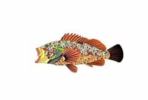 キジハタステッカー　Sサイズ　ネイビーアパレル