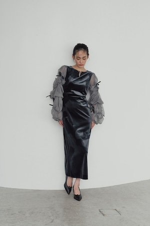 Draped Tulle Dress / BLUEGRAY