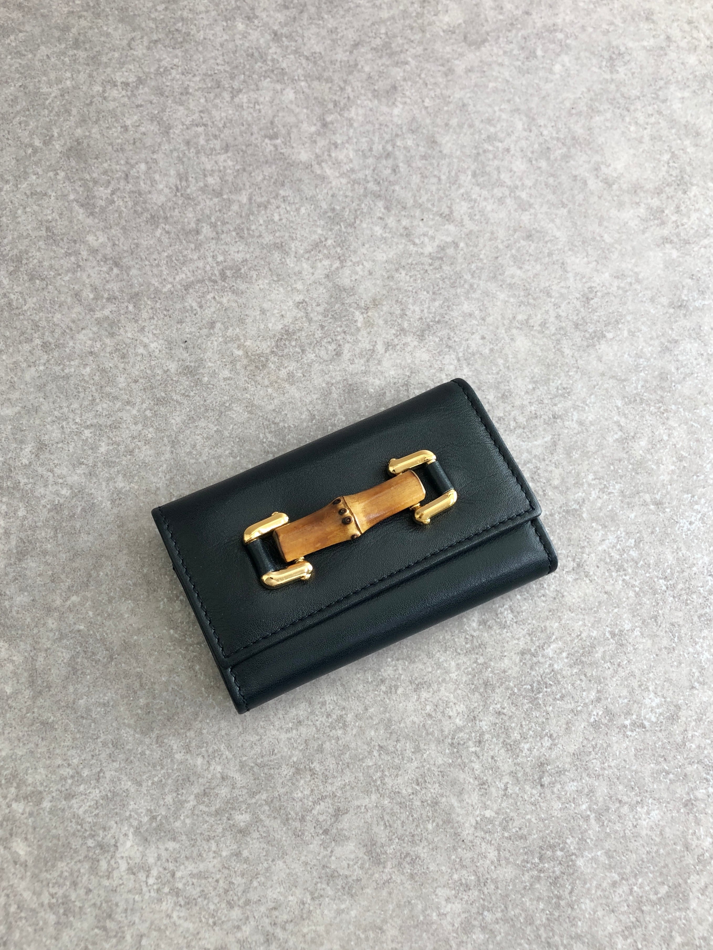 GUCCI グッチ キーケース ブラック バンブー レザー 6連 vintage ヴィンテージ オールド gzeecz