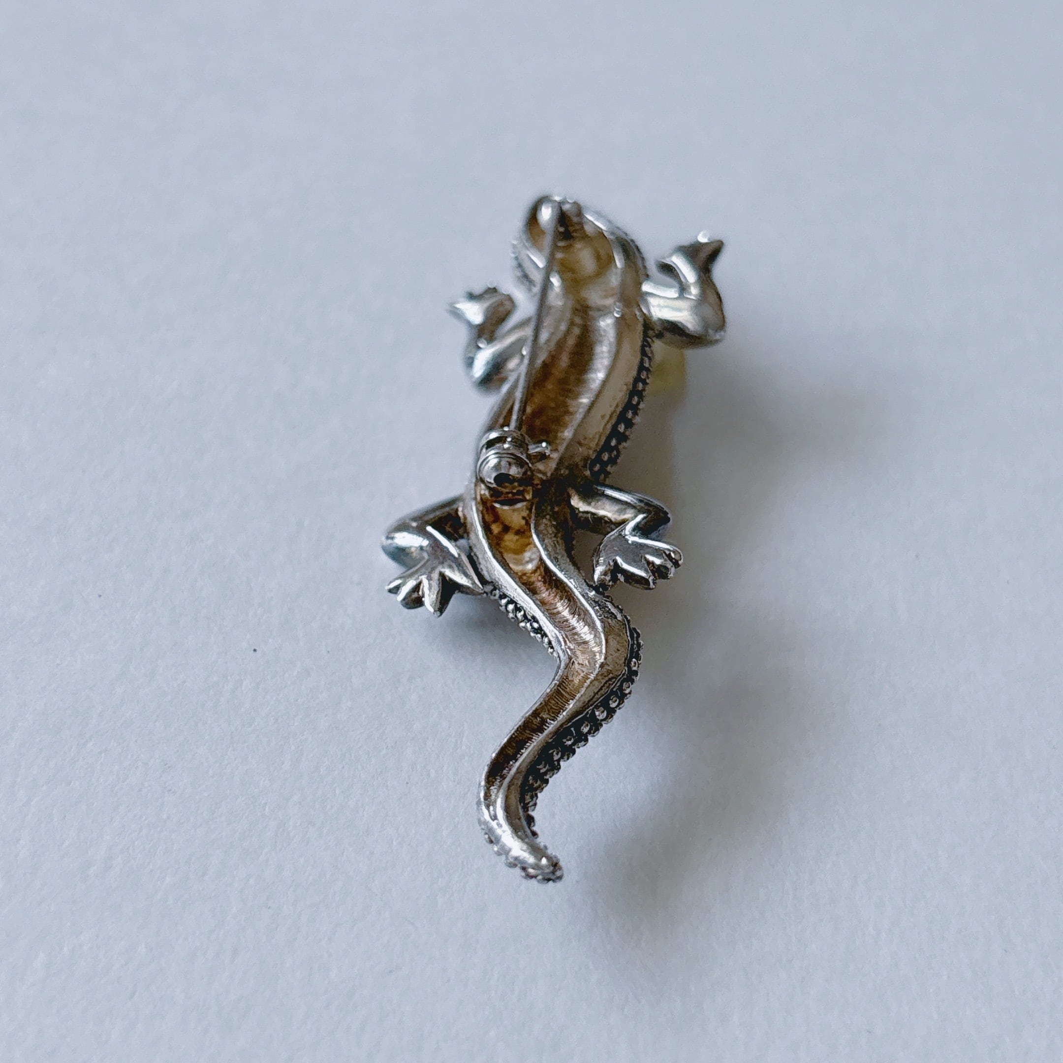 Vintage 80s - 90s silver tone lizard brooch ヴィンテージ 80年代