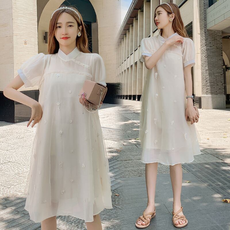 【新作】【送料無料】 8101＃マタニティ服サマースウィートスタイルイージーマッチングルーズスタイリッシュドレス妊婦ママドレス 大人ガーリー キュート カジュアル 夏物 AL expec313659877267