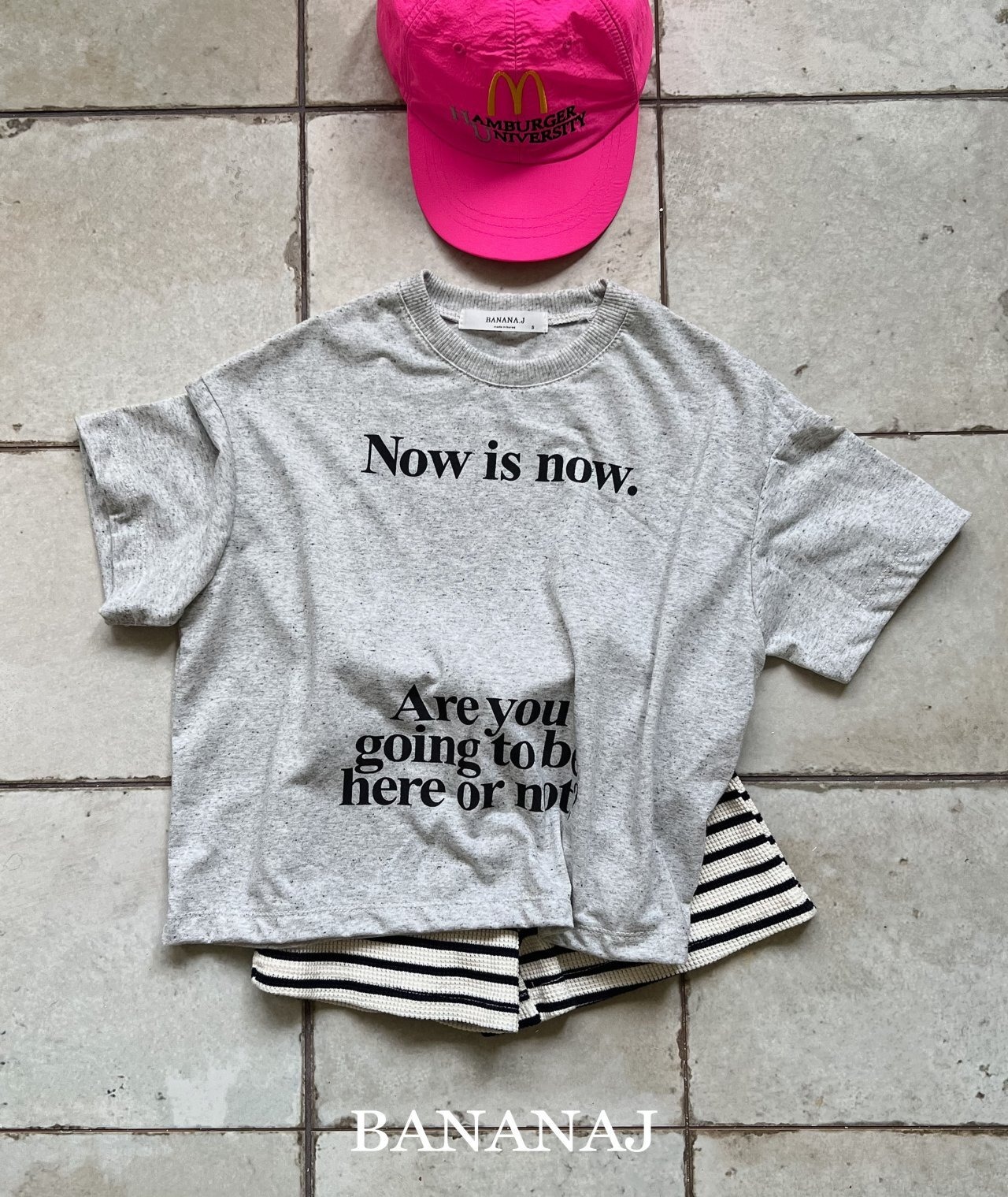 【BANANA J】Now is now Tシャツ メランジ  90~130cm 240416 - 3