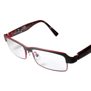 ALAIN MIKLI red × black brow type glasses