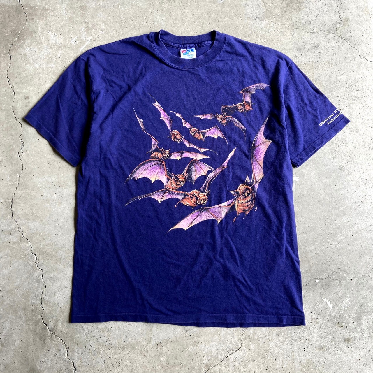 90年代 USA製 コウモリ アニマルプリントTシャツ メンズXL 古着 90s 