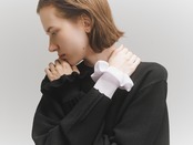UMILE Yarn CREW NECK PULLOVER / BLACK