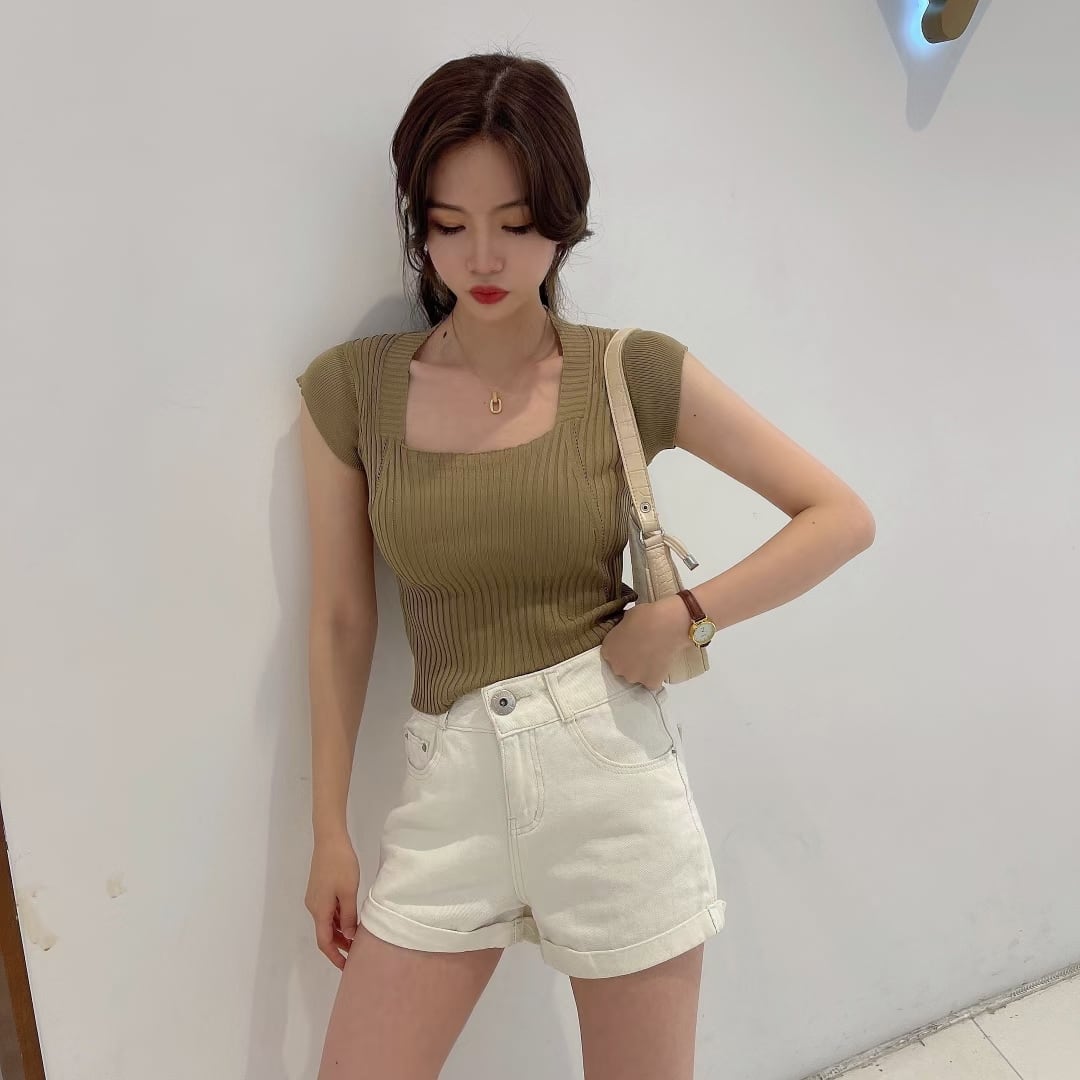 スクエアカット　リブトップス AJ1050-2205