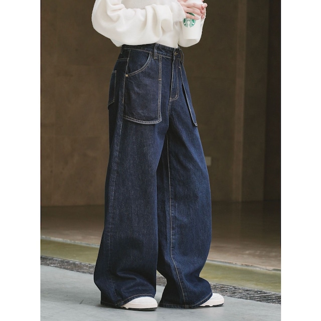 Wide Denim Baker Pants