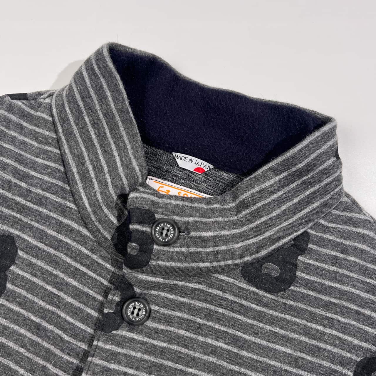 SOU・SOU × le coq sportif 京型友禅 ソウソウ スタンドカラー ボーダー ジャケット XS/グレー メンズ