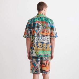 OFF-WHITENEEN ALLOVER OVER SS SHIRT MULTICOLOR NBLUEWHITE