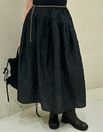 【SALE】Jacquard Flare Skirt_2colors