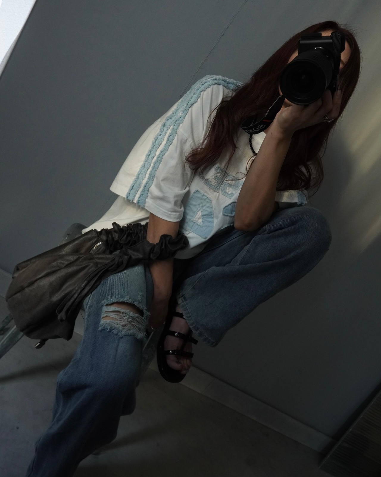 【unused.lab】Sideline denim patch CS/Blue
