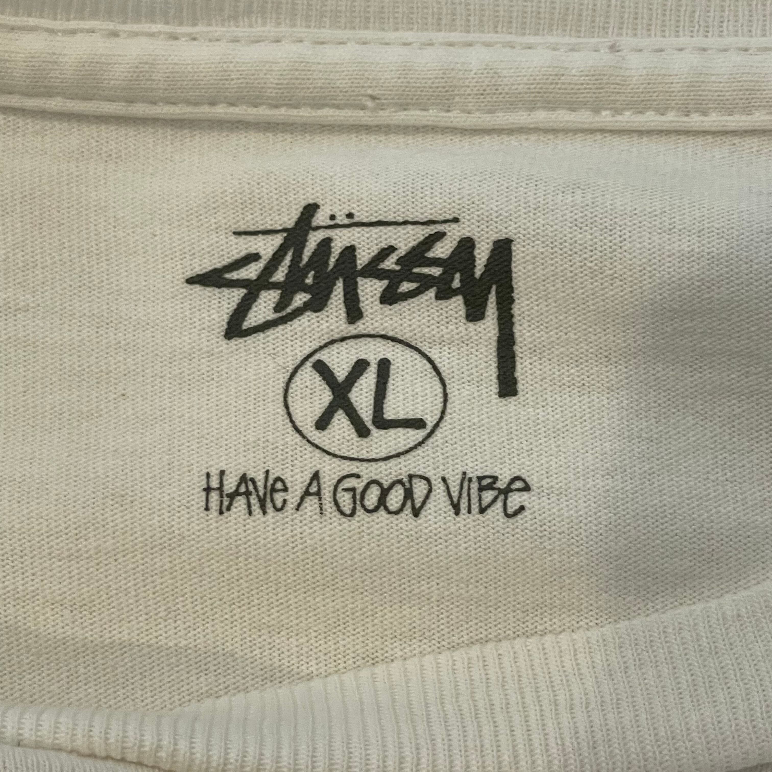 海外限定 STUSSY ホワイト ビッグ フリースジャケット XL