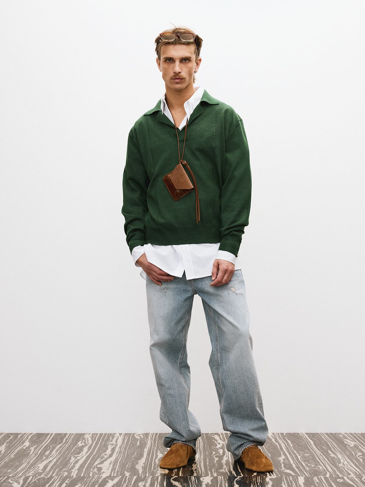 ☆ENHYPEN ジョンウォン 着用！！【RECTO】VINTAGE DADDY KNIT POLO