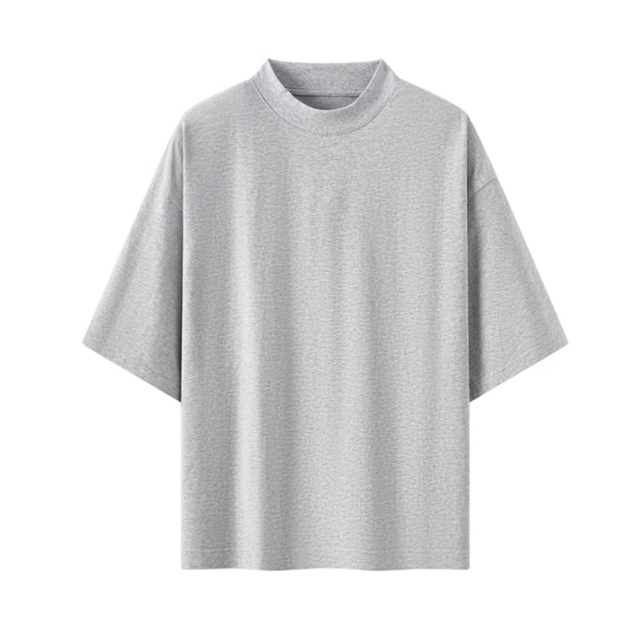 五分袖モックネックニュアンスカラーTシャツ　0733