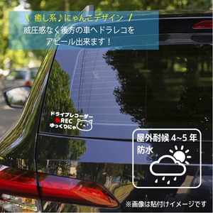 送料無料 ドラレコ ステッカー ドライブレコーダー 猫 ねこ おしゃれ 24時間 ドラレコ搭載車 録画中