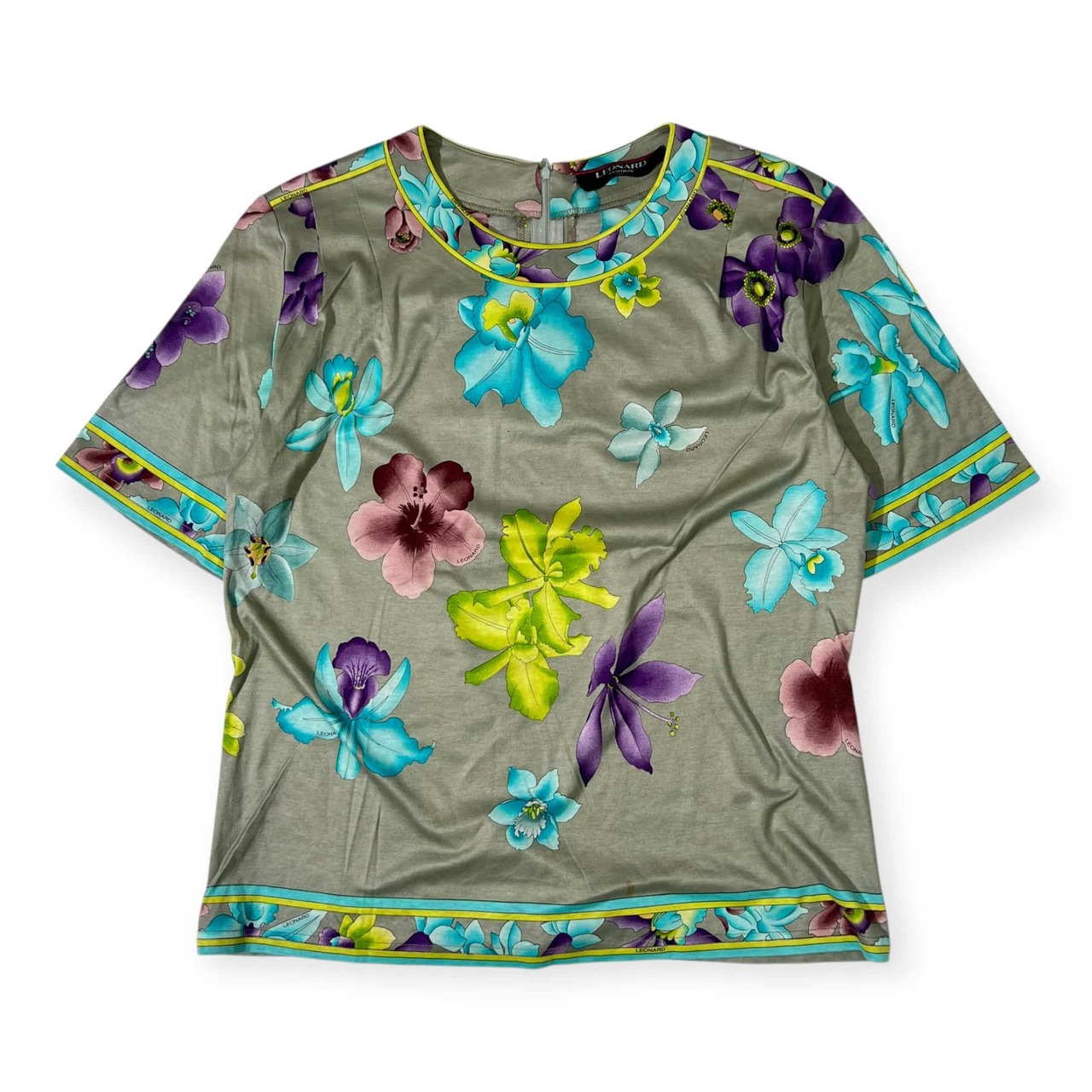 LEONARD レオナール フローラル 花柄 半袖Tシャツ カットソー M/レディース
