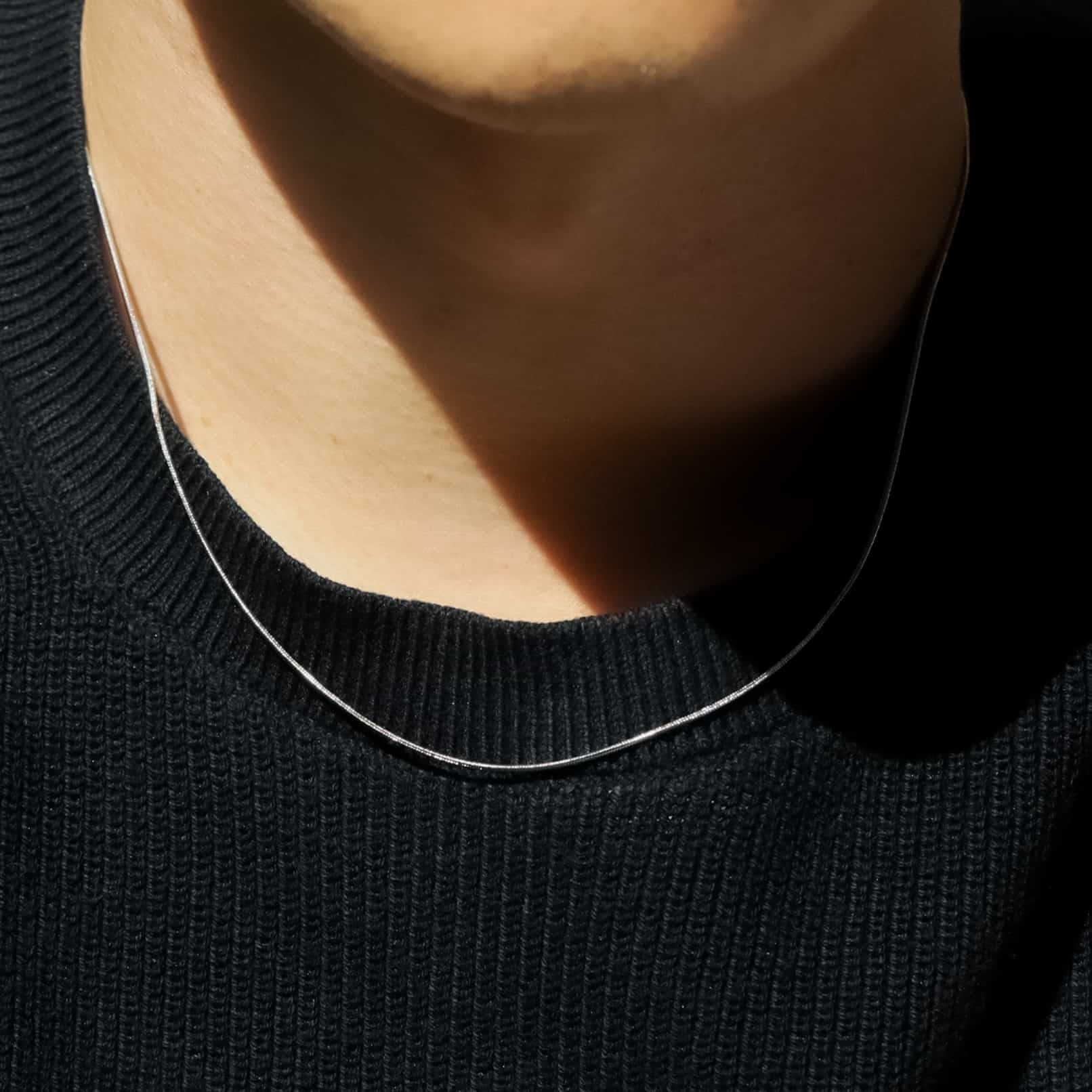 thin snake necklace (silver) #n52 | garcia