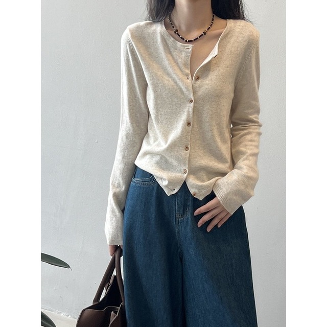 round neck cardigan　102869