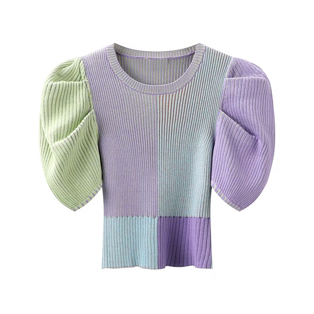 Pastel カラーのショート丈knit (kai0566)