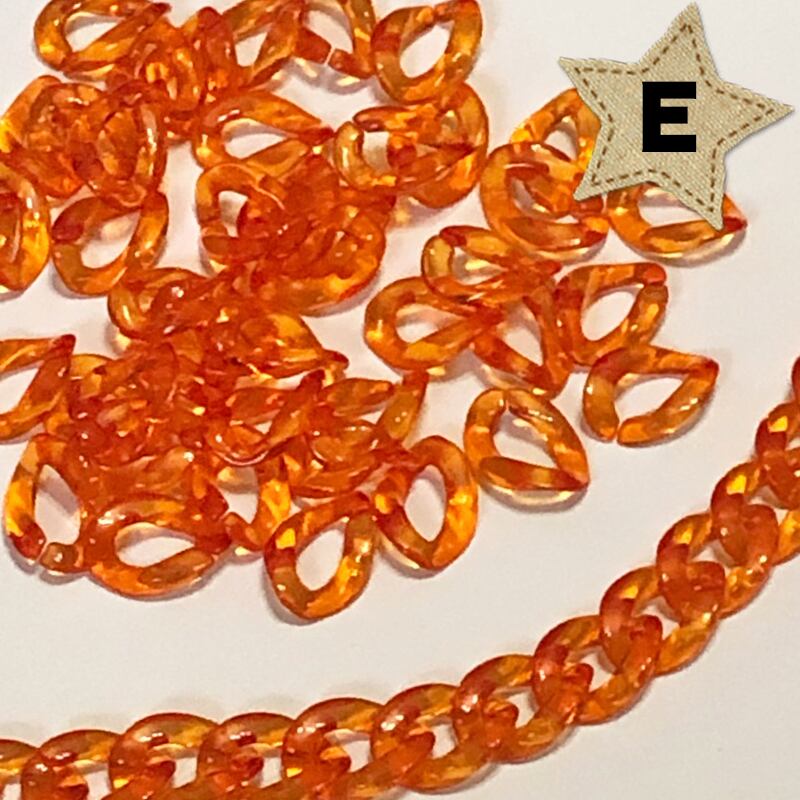 100個】アクリルチェーン クリアカラー プラチェーン 14mm×19mm