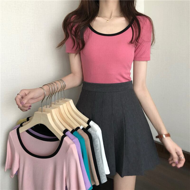 スプリングサマーカジュアルスリムシャツ トップス フィットTシャツ 春物 夏物 1号婦人94839658586