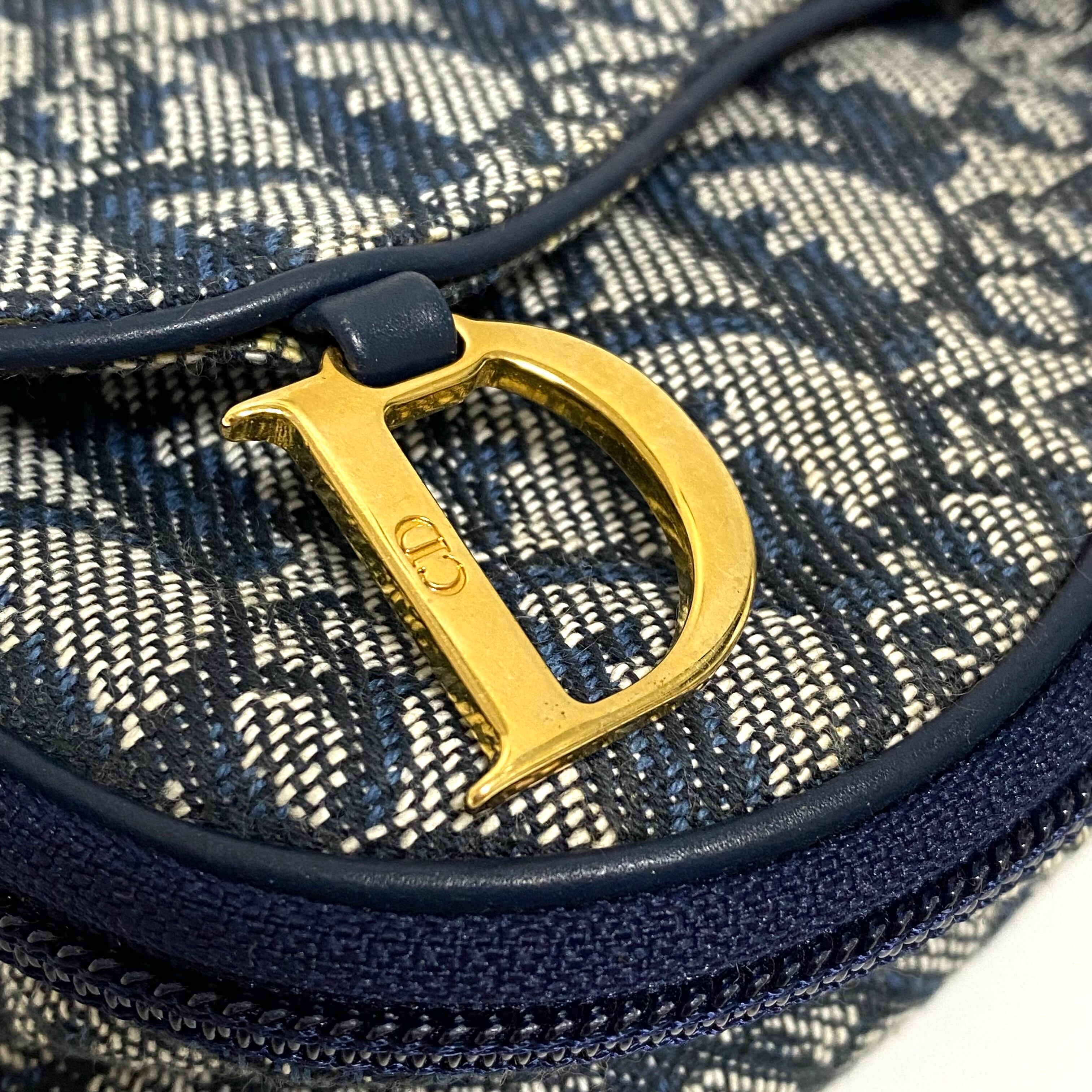 Christian Dior ディオール トロッター サドル メイクポーチ ネイビー