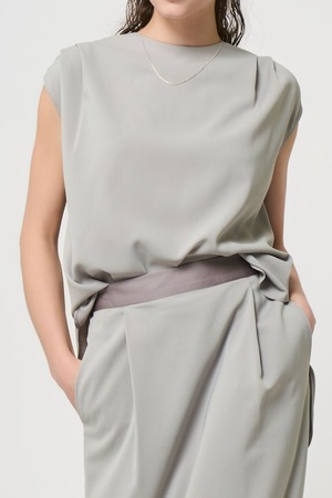 Shoulder Gather Pullover - PISTACHIO GREEN