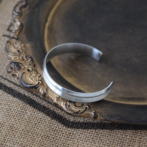 ステンレスダブルソリッドラインバングルシルバー