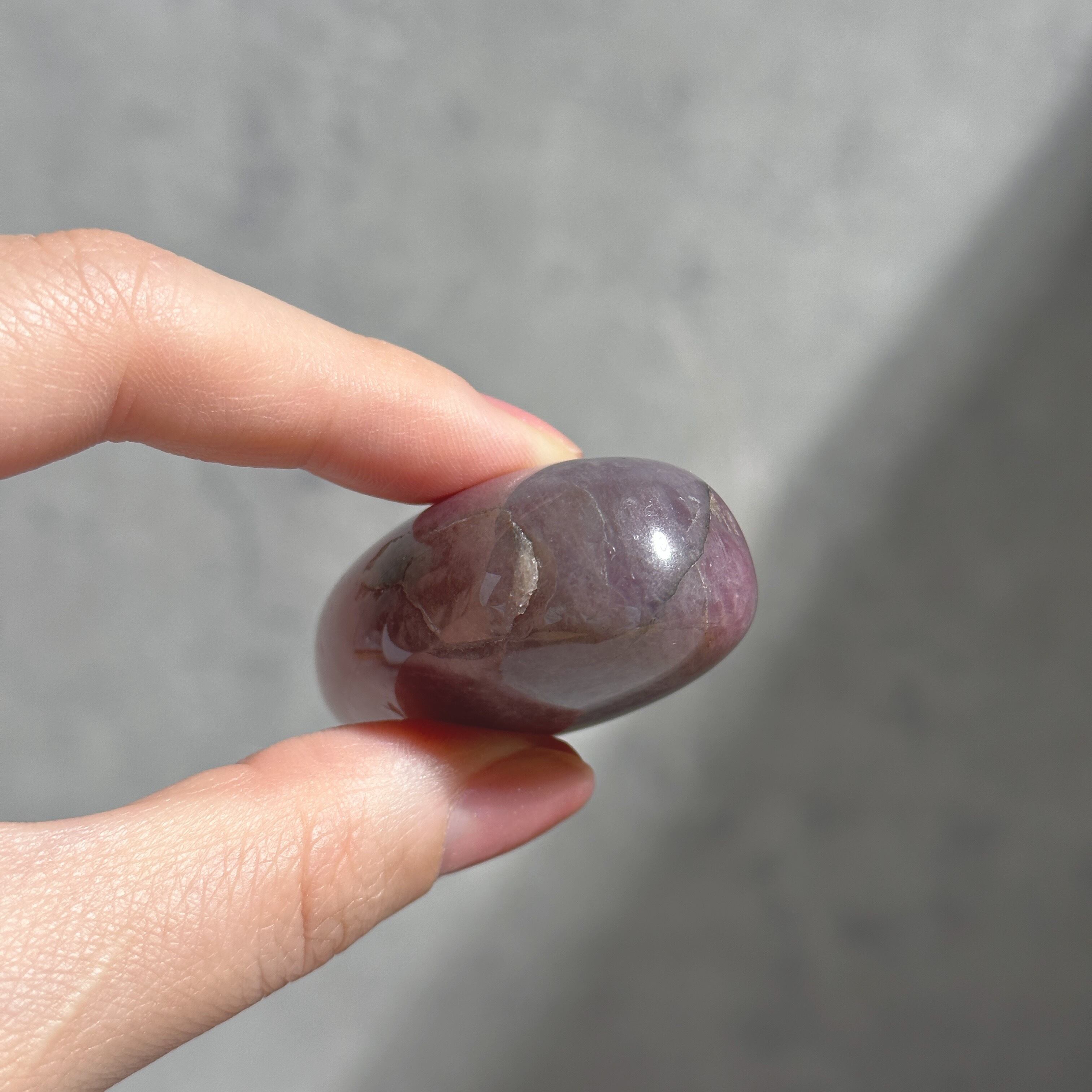 虹◎パープルローズクォーツ パームストーン23◇Purple Rose Quartz