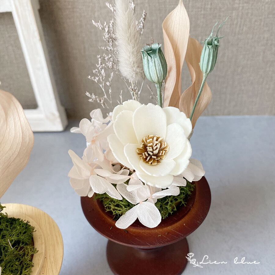 仏花 プリザーブドフラワー お仏壇 お供え ガラスドーム 薔薇 紫陽花
