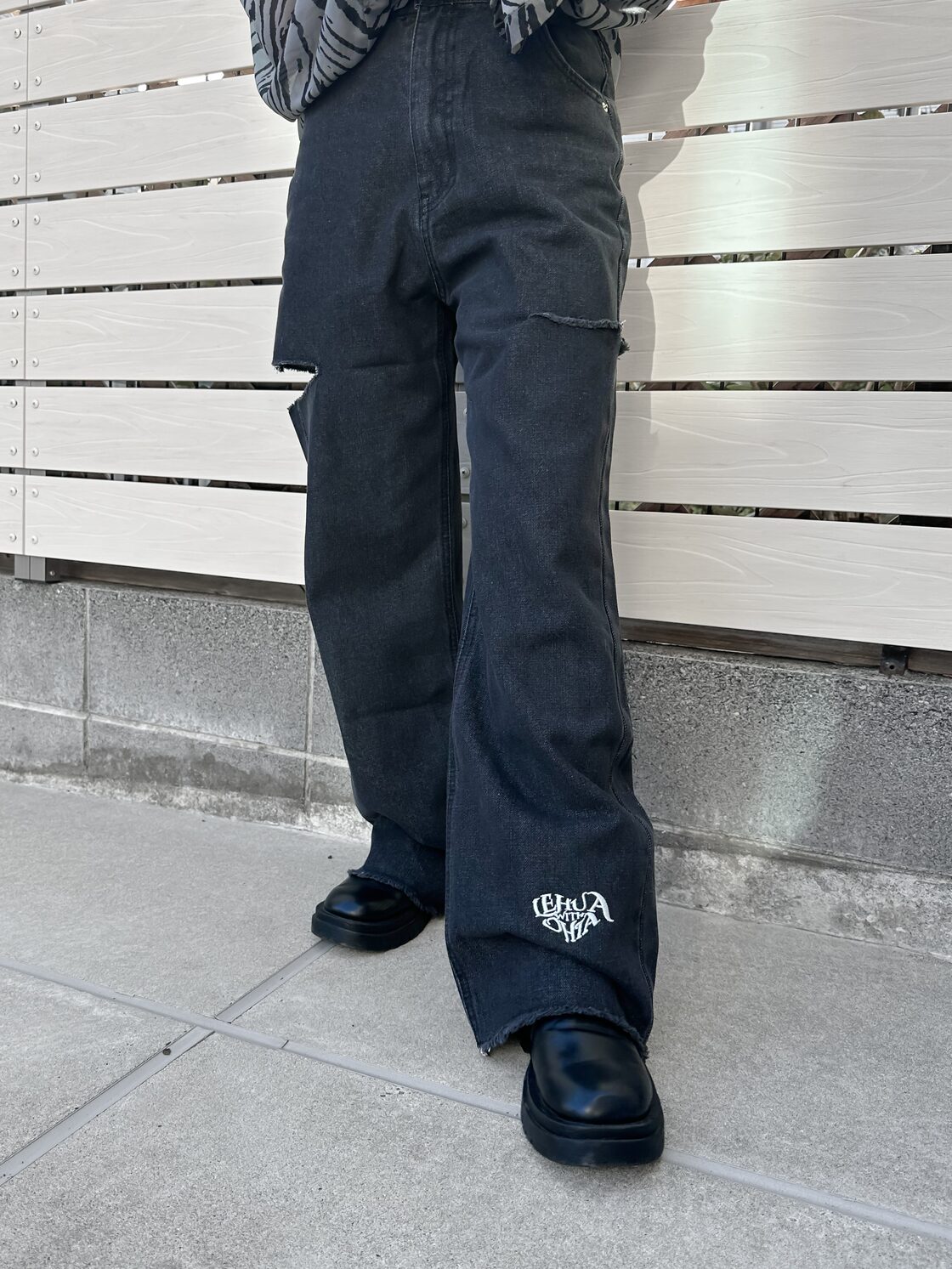 LEHUAOHIA -eternal love- HEART LOGO WIDE DENIM PANTS［LHPAS016S 