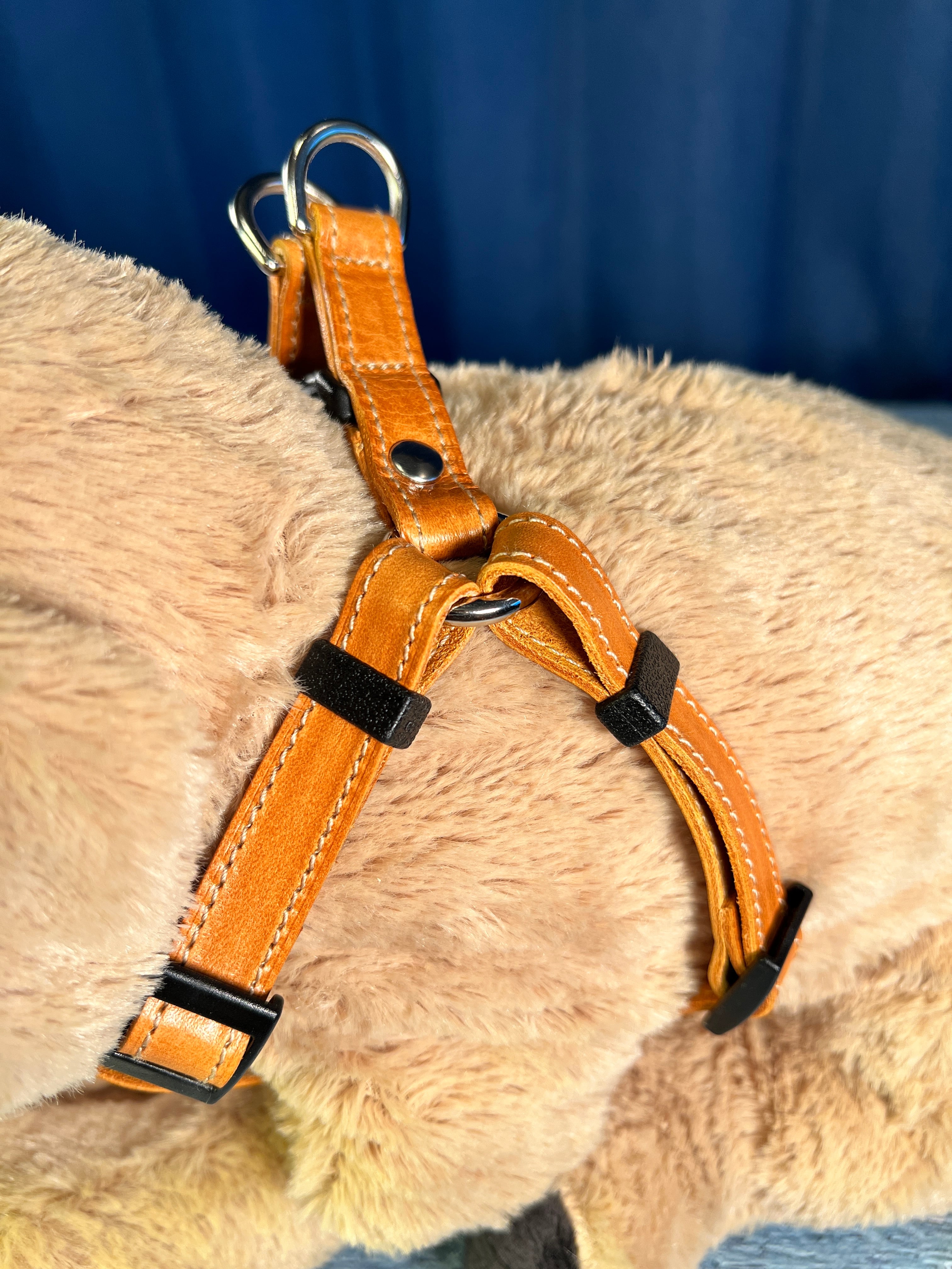 合皮ハーネス レザーハーネス シンプル胸当てタイプ 愛犬用 本革 名入れ オーダー