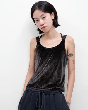 1990s double straps crush velour camisole (NOS)
