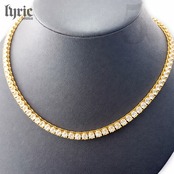 【最高級】stainless316L 5mm 45cm luxury tennis necklace gold