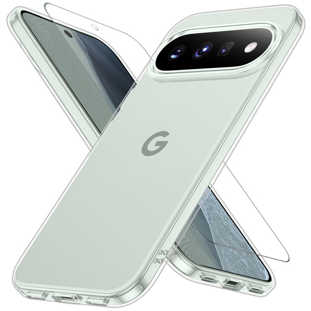 JUSTCOOL for Google Pixel 11 Pro 用 ケース クリア 米軍MIL規格 耐衝撃 ガラスフイルム付き 黄変防止