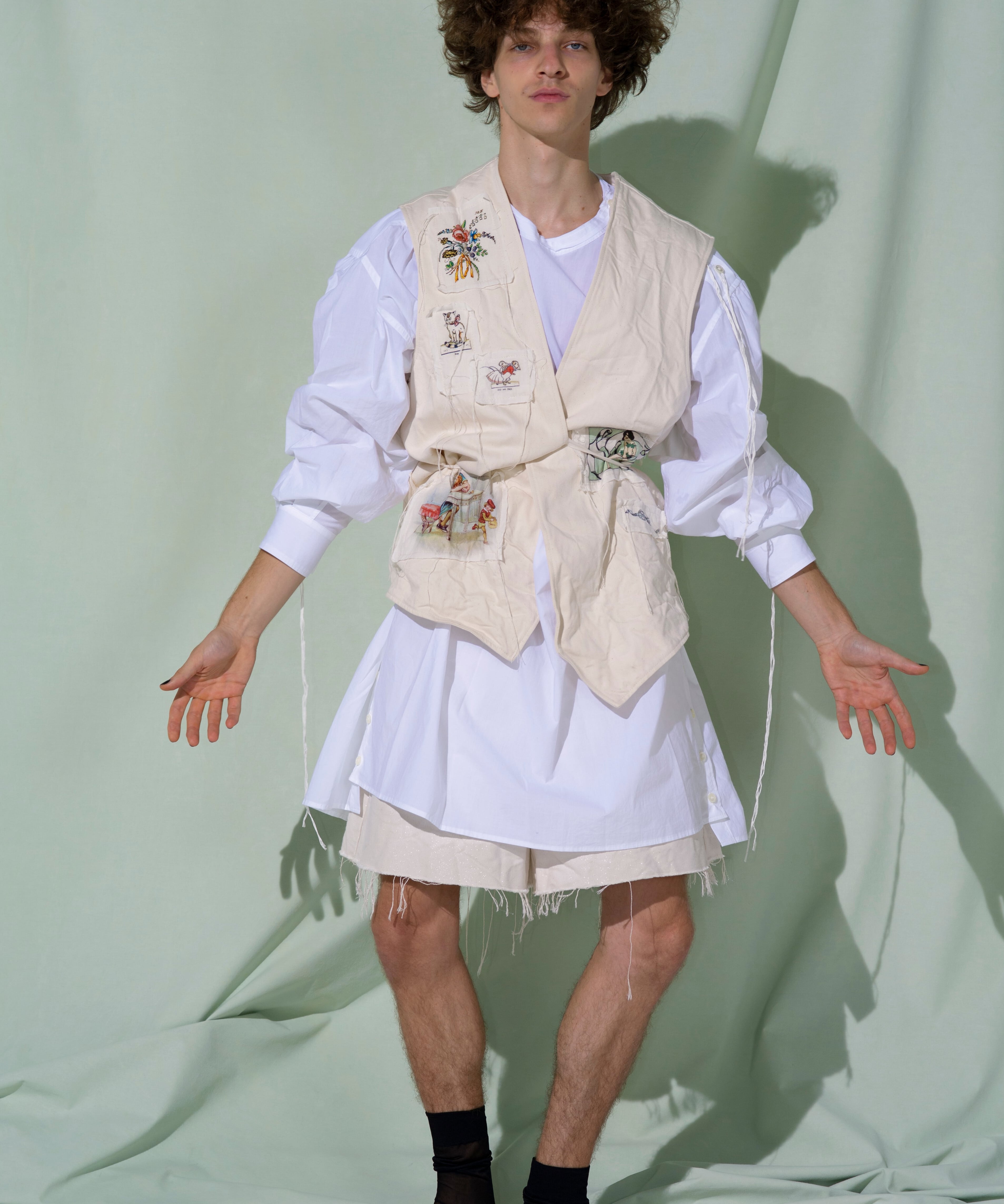 Midorikawa / MID25SS-VT02 DENIM VEST (IVORY) | AfterSchool