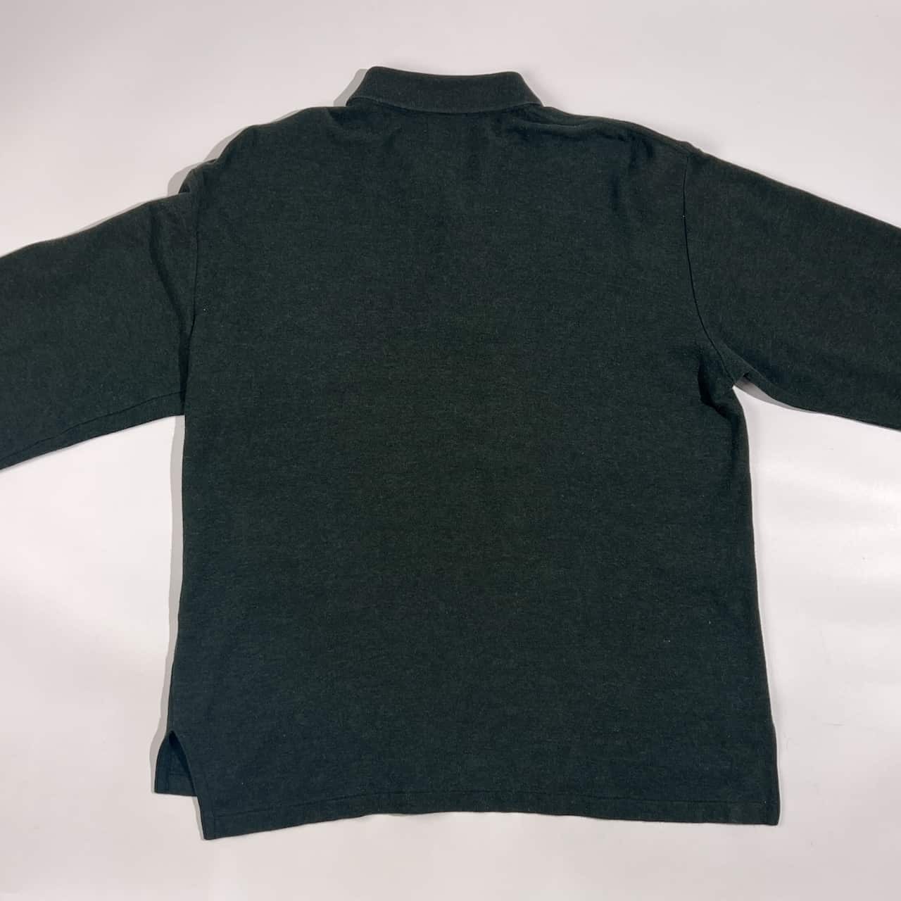 90s Polo by Ralph Lauren ポロ ラルフローレン ワンポイント刺繍 長袖 ポロシャツ L/ダークグリーン系 メンズ ビンテージ