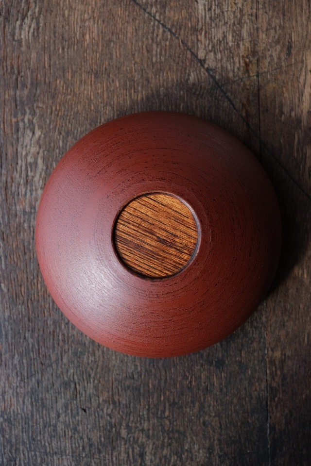 丸小鉢　中　赤漆　Handmade Crafts Japan